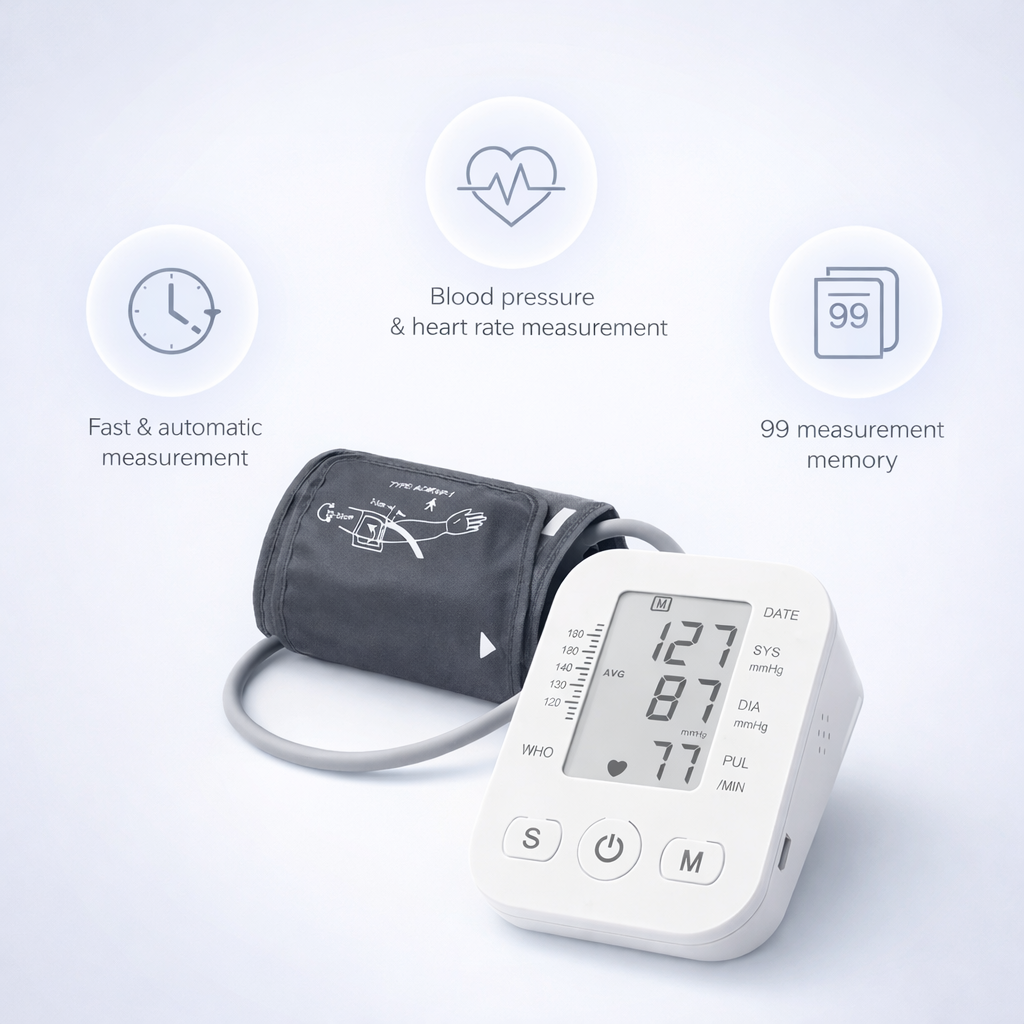Bloeddrukmeter bovenarm | Digitaal, automatisch | Hartslagmeter, LCD display
