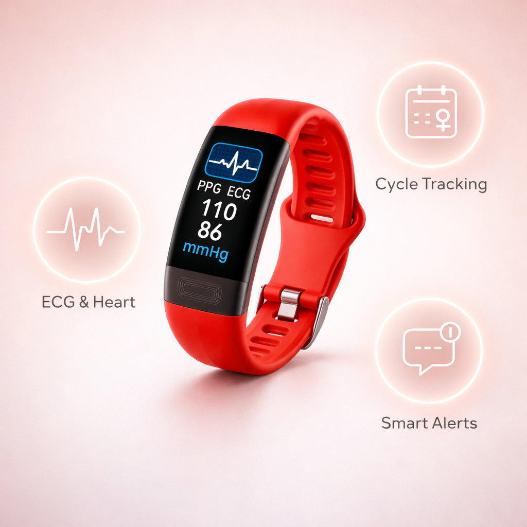 ECG Fitness Tracker | Bloeddruk, hartslag | Cyclus, meldingen