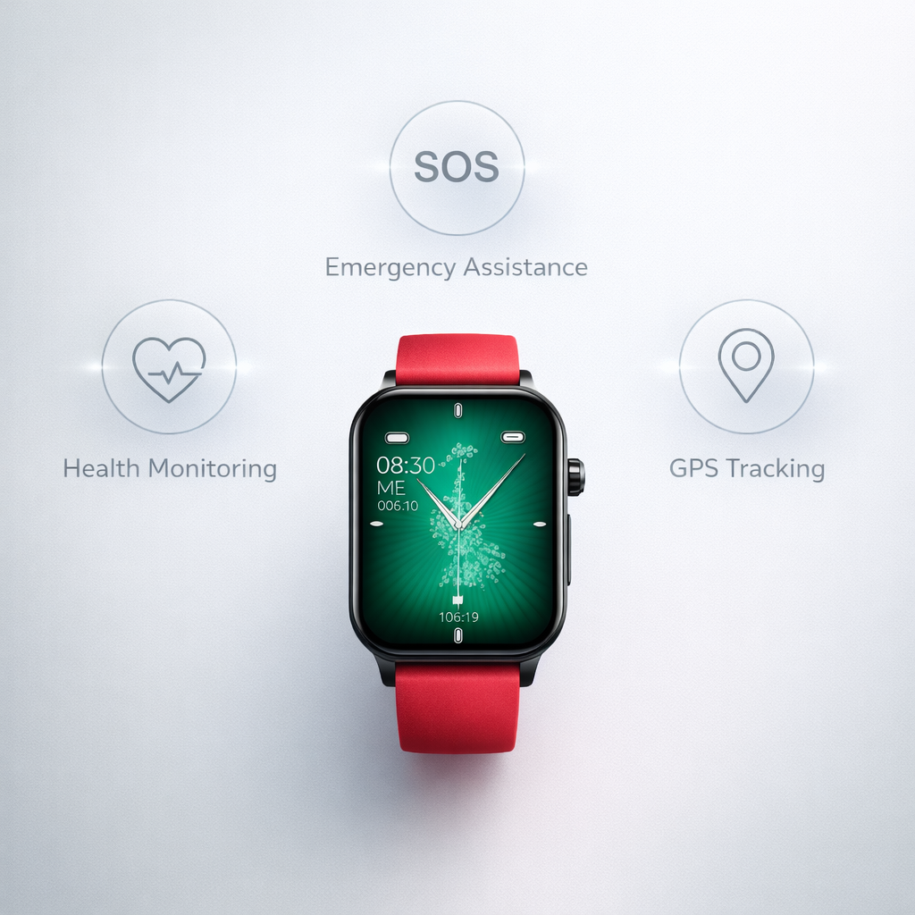 Senioren smartwatch | SOS-knop, GPS | Valdetectie, hartslag