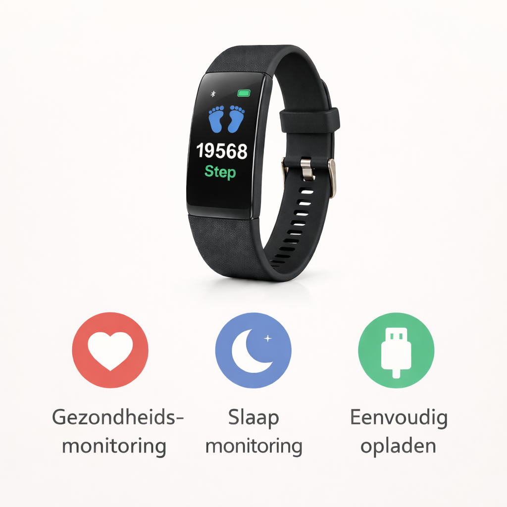 Gezondheidstracker | Unisex, eenvoudig | Hartslag, slaap, temperatuur